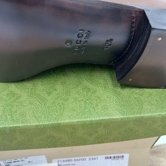 Men’s Gucci fringed leather loafers size 12.5 made in Italy - Picture 5 of 10